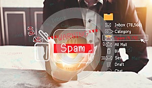 Concept of e-mail and computer viruses. Review the concepts of internet security, spam and e-marketing on screen. Spam email pop-