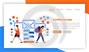 Concept of e-mail message. Instant messaging and chatting. online communication. communication via the Internet, social