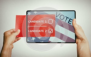 Concept of e-voting via digital tablet