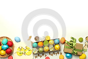 Concept of Easter eggs, space for text