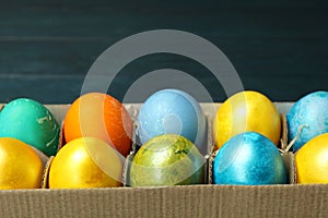 Concept of Easter eggs, space for text