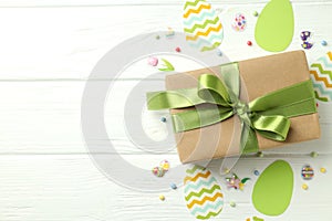 Concept of Easter eggs, space for text