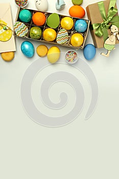 Concept of Easter eggs, space for text