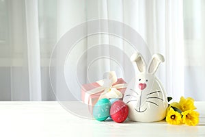 Concept of Easter eggs, space for text