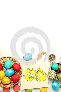 Concept of Easter eggs, space for text