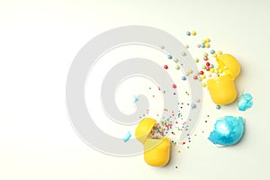 Concept of Easter eggs, space for text