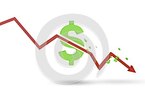 Concept of economic crisis and dollar inflation