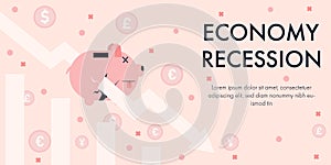 Concept economy recession vector illustration.