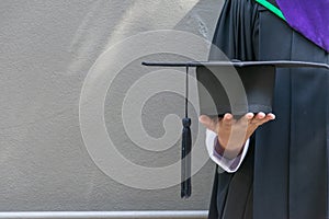 Concept education congratulation. Graduation Ceremony. Congratulated the graduates in University during commencement