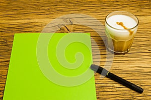 Concept empty green page idea coffee