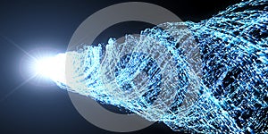 Concept of energy particles and light core. 3d illustration