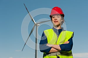 Concept of engineers and windmills