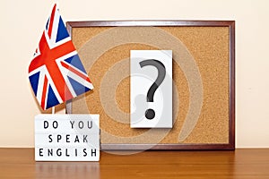 Concept for English language courses or schools English language