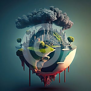 The concept of environmental pollution on the planet, global and social problems. AI generated