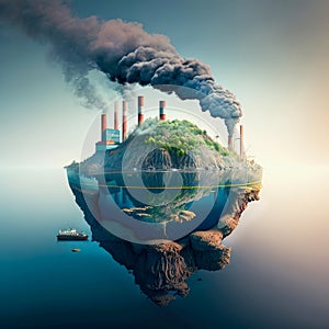 The concept of environmental pollution on the planet, global and social problems. AI generated
