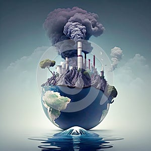 The concept of environmental pollution on the planet, global and social problems. AI generated