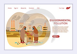 Concept of Environmental Pollution, website template