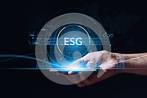 Concept Environmental, Social, and Governance. Business acronym ESG. company standards for investment verification