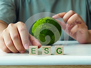 Concept of Environmental, Social and Governance, ESG sustainability