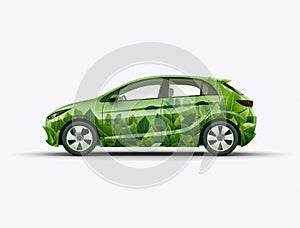 Concept of Environmentally friendly with eco car.