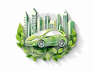 Concept of Environmentally friendly with eco car.