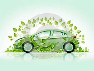 Concept of Environmentally friendly with eco car.