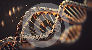Concept of the evolution of human DNA in the distant future. Generative AI