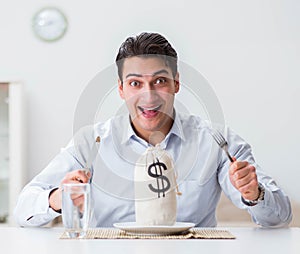 Concept of expensive dining in restaurants