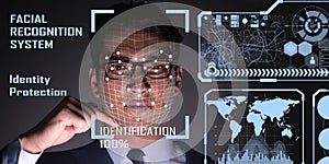 The concept of face recognition software and hardware photo
