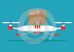 Dron delivers the parcel. The concept of fast, free delivery, gi photo