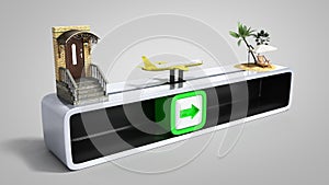 Concept of fast order of fsat travel 3d render on grey