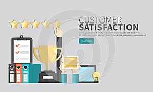 Concept of feedback, testimonials messages and notifications. Rating on customer service illustration.