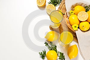 Concept of fresh summer drink - Limoncello cocktail