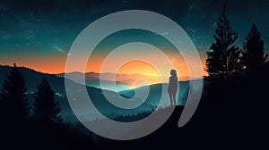 Concept of future expectations and uncertainty. photo