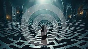 Concept of future expectations and uncertainty. photo