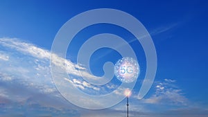 Concept of future technology 5G network wireless network that will control everything through electronic devices or have a short