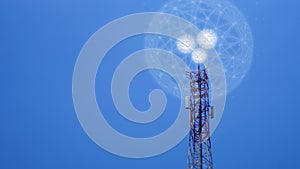 Concept of future technology 5G network wireless network that will control everything through electronic devices or have a short