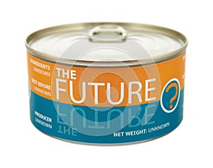 Concept of future. Tin can.