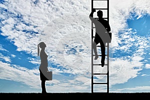 Concept of gender inequality and discrimination against women in their careers photo