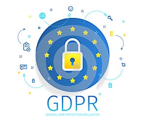 Concept of General Data Protection Regulation in European Union. EU GDPR.
