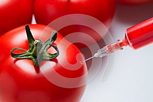 Concept of genetic modification of a tomato