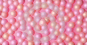 Concept of glamour. beads abstract mother-of-pearl pinkish background, sphere balls, beautiful modern background. cover, 3d render