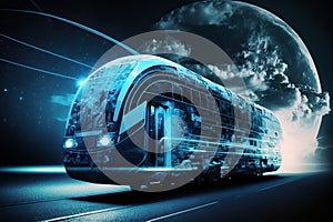 Concept of global business transport. Global logistics network distribution and transportation. Innovation future of transport.