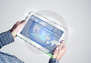 Concept of global connection and interaction interface on notebook display