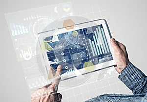 Concept of global connection and interaction interface on notebook display