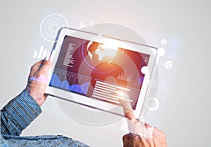 Concept of global connection and interaction interface on notebook display