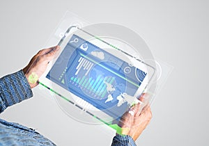 Concept of global connection and interaction interface on notebook display