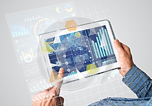 Concept of global connection and interaction interface on notebook display