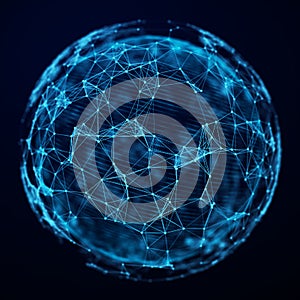 Concept of Global Network, blockchain, internet communication photo