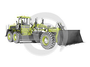 Concept green grader 3d render on white background no shadow